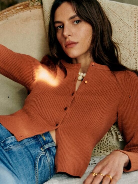 Sezane Sweaters - Sezane Kylie Cardigan Mahogany S